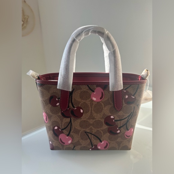 Coach Signature Cherry Mini City Tote Bag - Picture 5 of 8